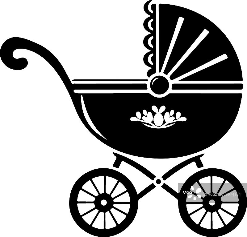 婴儿车剪影艺术设计图片素材