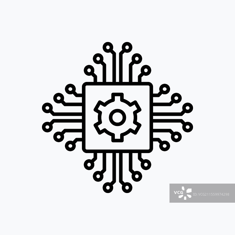 简单的AI芯片图标图片素材