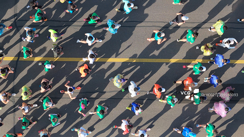马拉松航拍图片素材