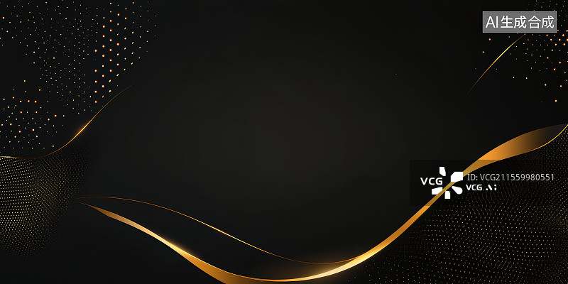 【AI数字艺术】黑金线条光束抽象背景图图片素材