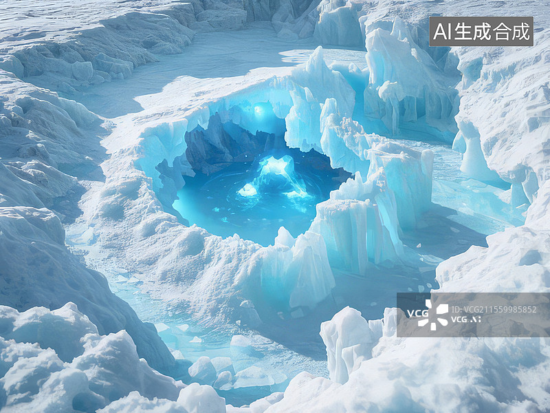 【AI数字艺术】盐晶分形洞穴-紫外线荧光导光晶体 分形侵蚀空间设计图片素材