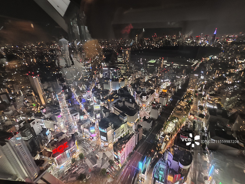 东京夜景广角俯瞰图片素材