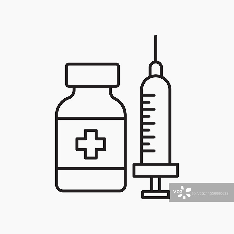 疫苗接种图标 简单图标图片素材