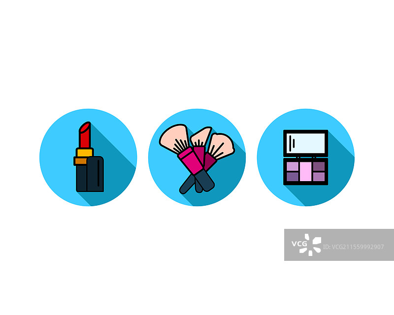 美容、身体护理和化妆品线性扁平图标图片素材