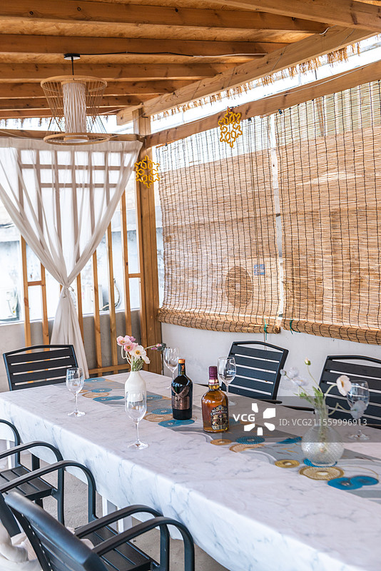 北京怀柔民宿屋顶花园图片素材