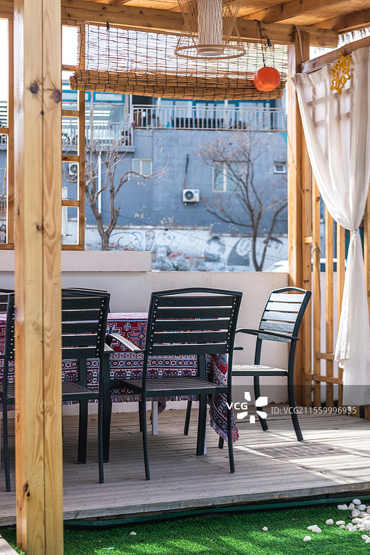 北京怀柔民宿屋顶花园图片素材