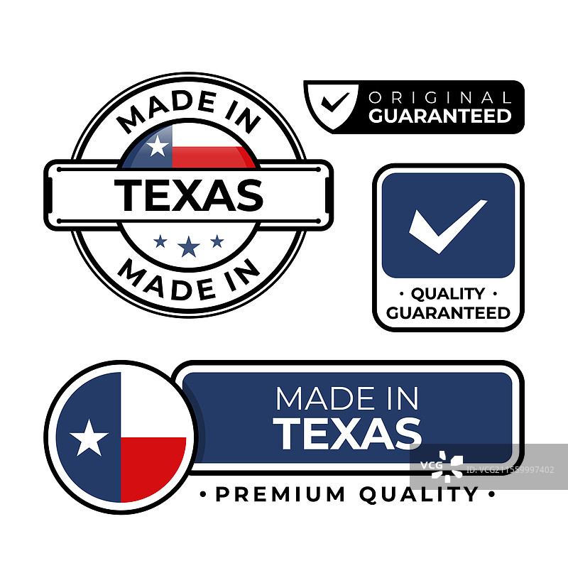 德克萨斯州制造的徽章捆绑标签图标徽章图片素材