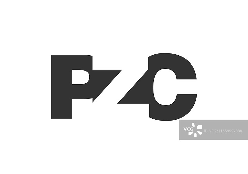 PZC标志设计，字母P、Z、C采用粗体字。图片素材