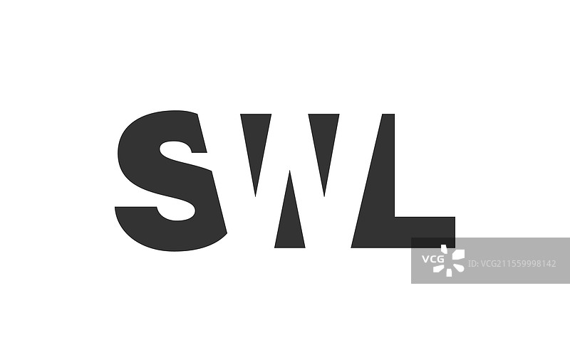 SWL标志设计，字母S、W、L，粗体字型图片素材