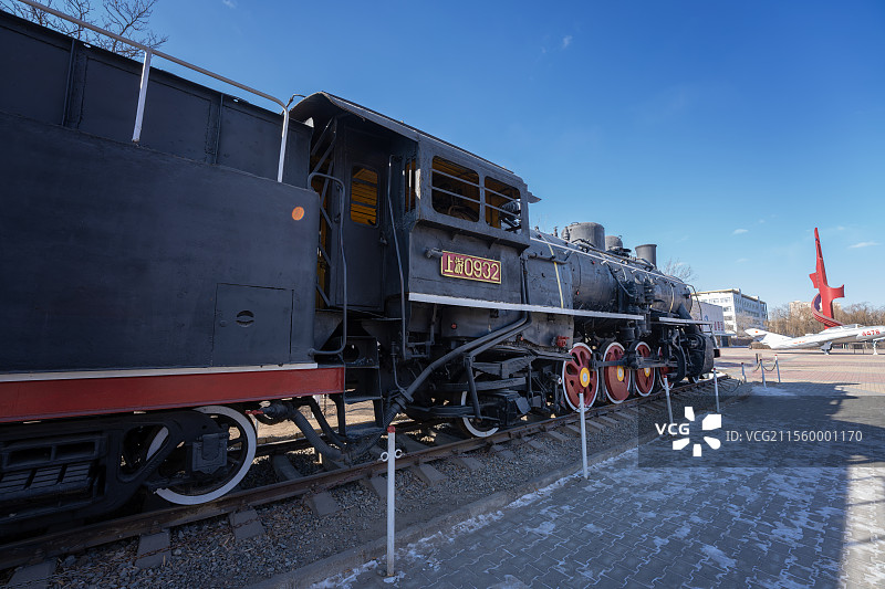 内蒙古包头北方兵器城蒸汽火车车头图片素材