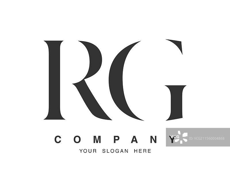 rg logo设计，字母r和g的衬线字体图片素材
