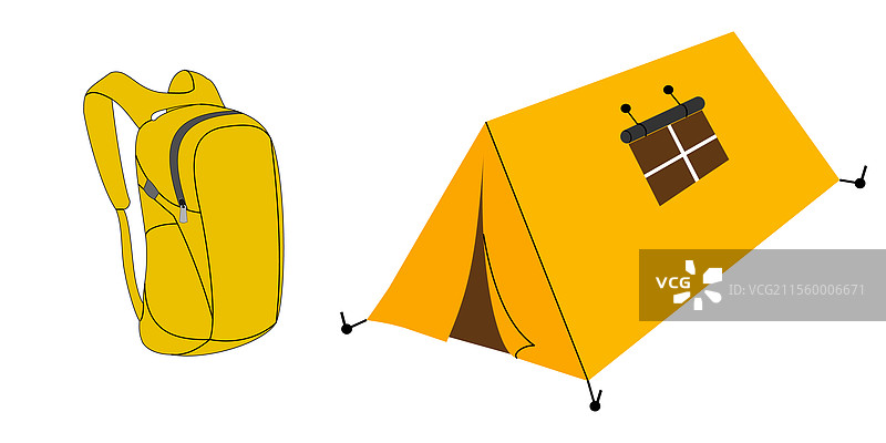 背包和帐篷旅游积极休闲活动图片素材
