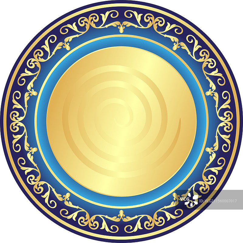 复古风格的金色装饰镀金盘子图片素材