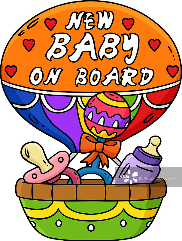 婴儿洗礼新生儿上车卡通剪贴画图片素材