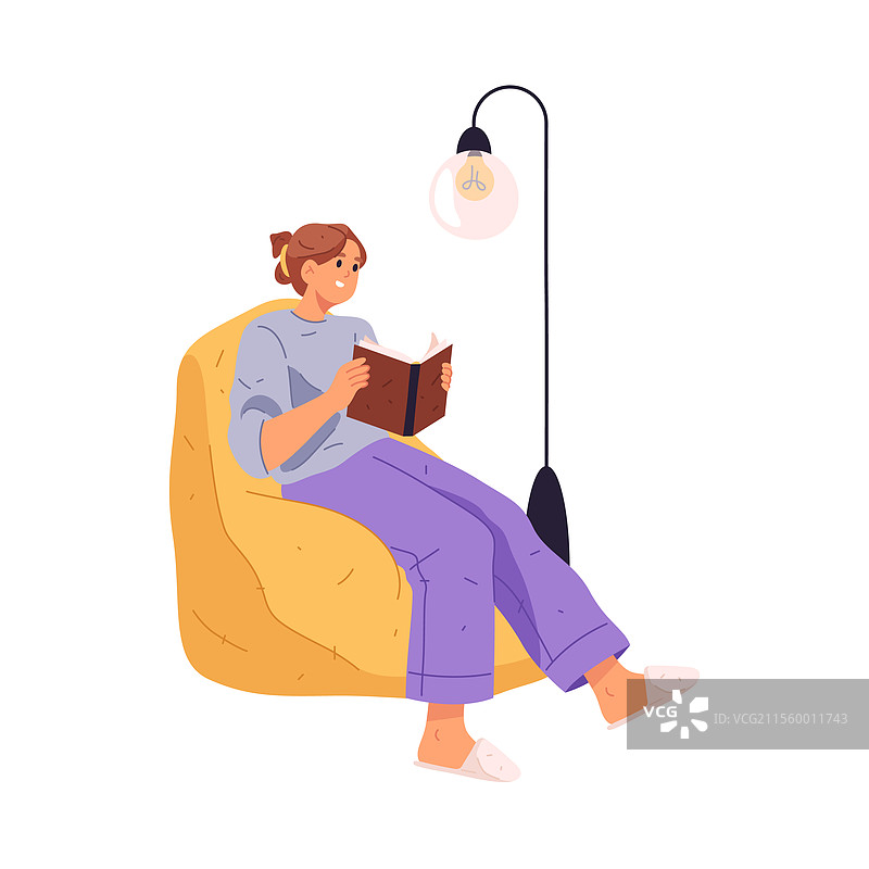 在家阅读书籍的女性日常生活图片素材