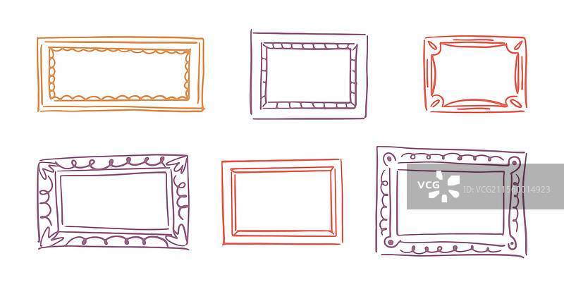涂鸦照片框，横向边框，涂写涂鸦图片素材