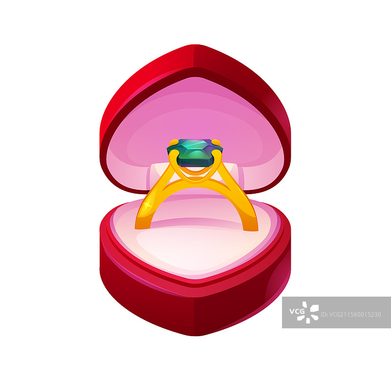 情人节的绿宝石订婚戒指图片素材