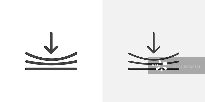 黑色填充和线条版本的压缩图标图片素材