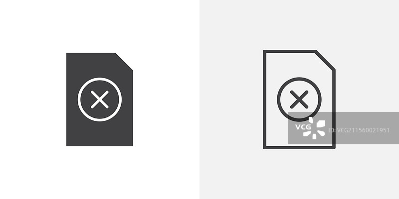 黑色填充和线条的删除文档图标图片素材