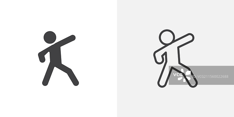 黑色填充和线条的健身运动图标图片素材