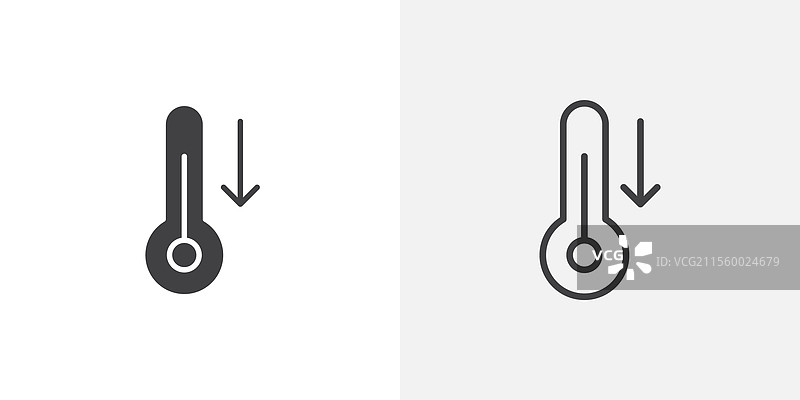 黑色填充和线条的低温图标图片素材