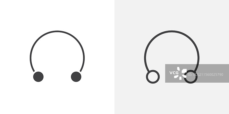 黑色填充和线条版本的穿孔图标图片素材