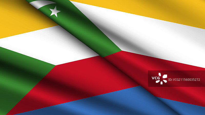 科摩罗的国家背景，特色为两条波浪形的图案图片素材