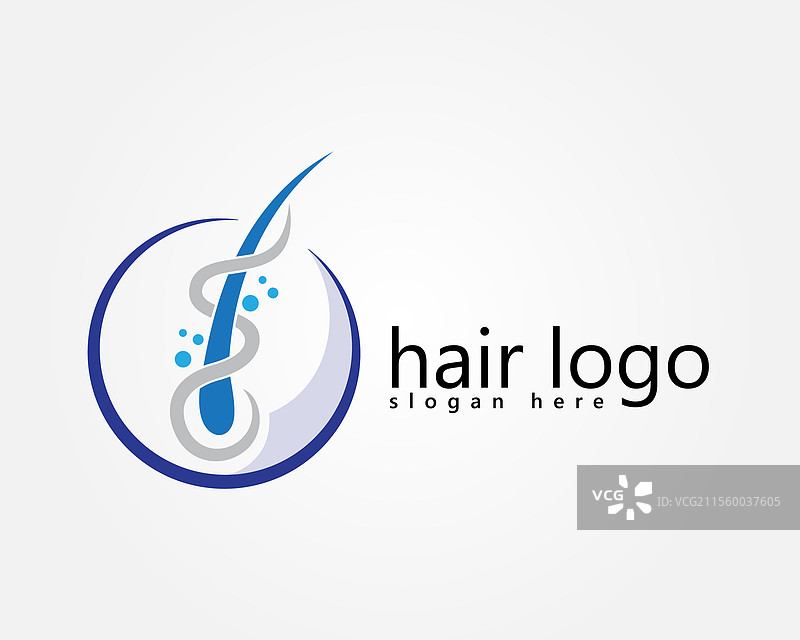 创意发廊logo，展示头发的发丝图片素材