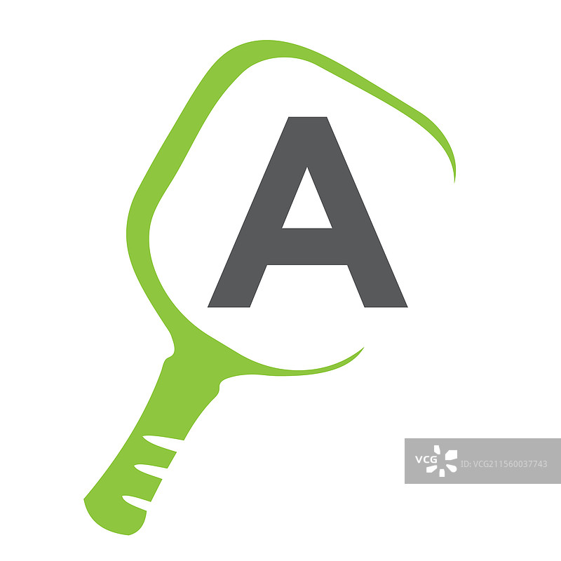 以腌黄瓜为主题的字母A概念的皮克球标志图片素材