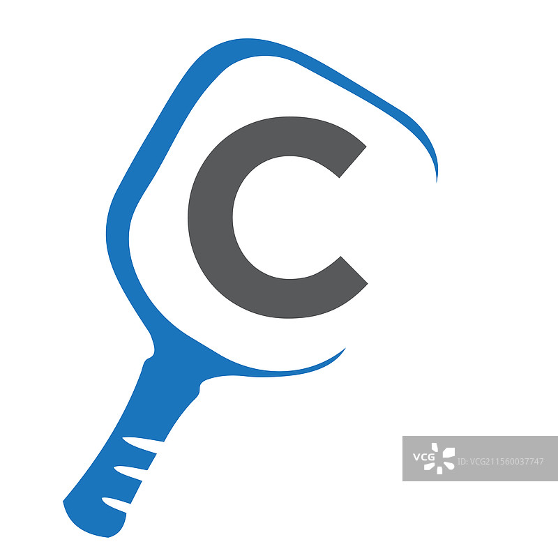 以腌黄瓜为主题的字母C概念的皮克球标志图片素材