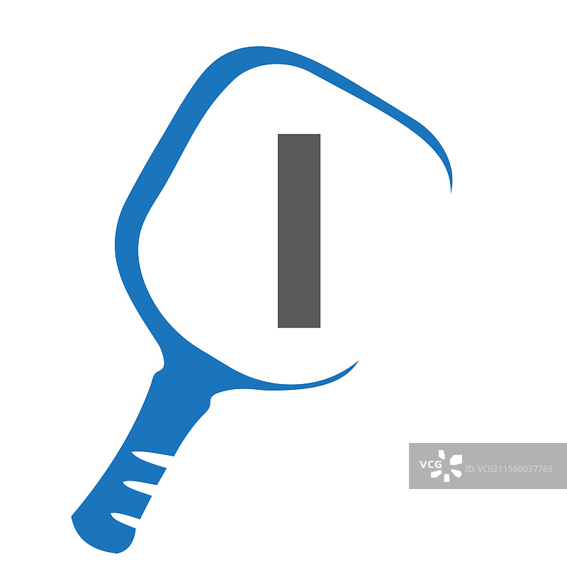 以腌黄瓜为主题的字母“i”概念的皮克球标志图片素材