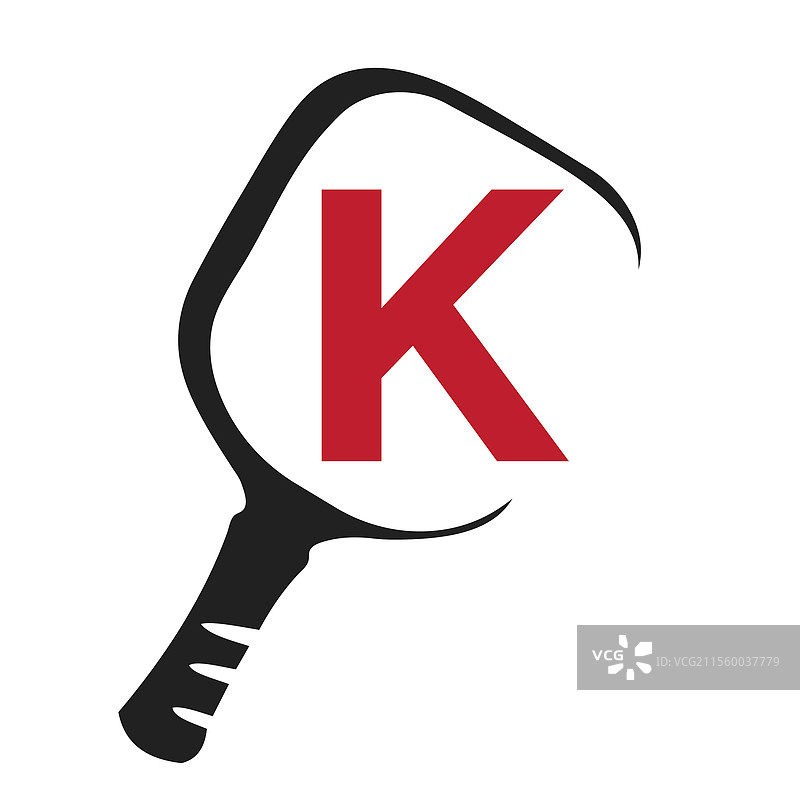 以腌黄瓜为主题的字母K概念的乒乓球标志图片素材