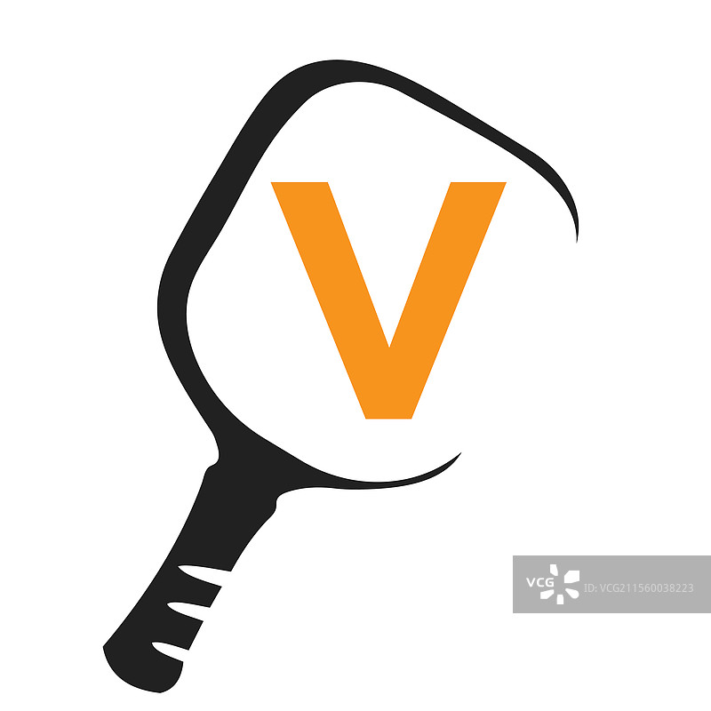 以腌黄瓜为主题的字母V概念的皮克球标志图片素材