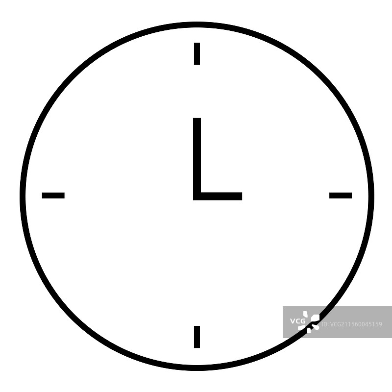 极简主义时钟设计，带黑色轮廓和图片素材