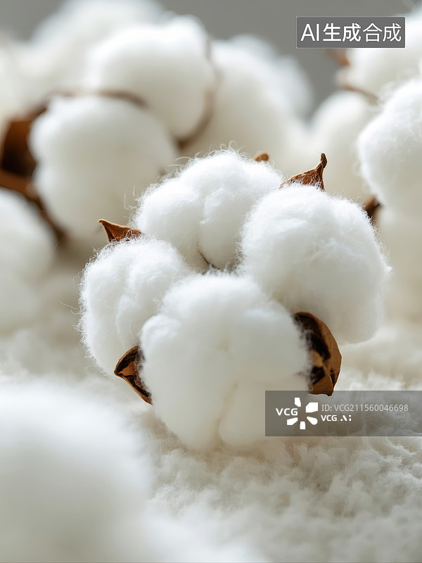 【AI数字艺术】洁白棉花特写图片素材