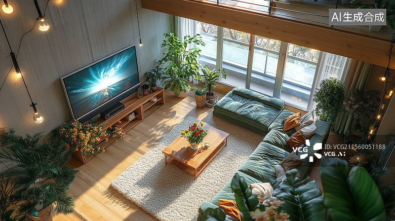 【AI数字艺术】现代家居客厅设计图片素材