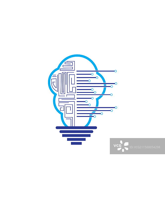 脑科技标志设计图标灯泡科技标志图片素材