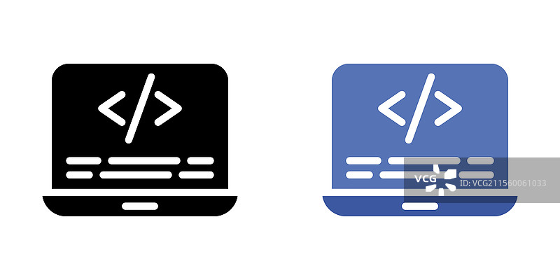 黑色和彩色的代码图标包图片素材