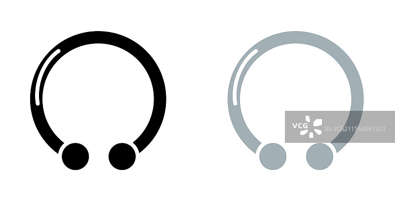 黑色和彩色版本的穿孔图标包图片素材