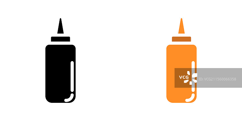 黑色和彩色版本的酱料图标包图片素材