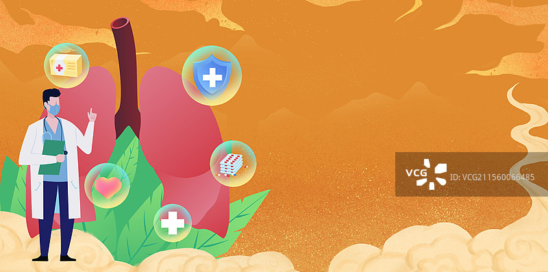 世界保健日医疗新型冠状肺炎肺部预防肺部感染肺结核肺病图片素材