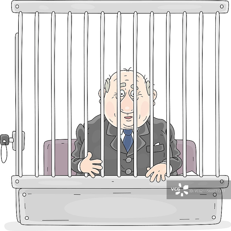 腐败官员在法庭上被监禁图片素材