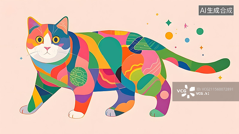 【AI数字艺术】2D卡通猫的趣味绘本插画图片素材