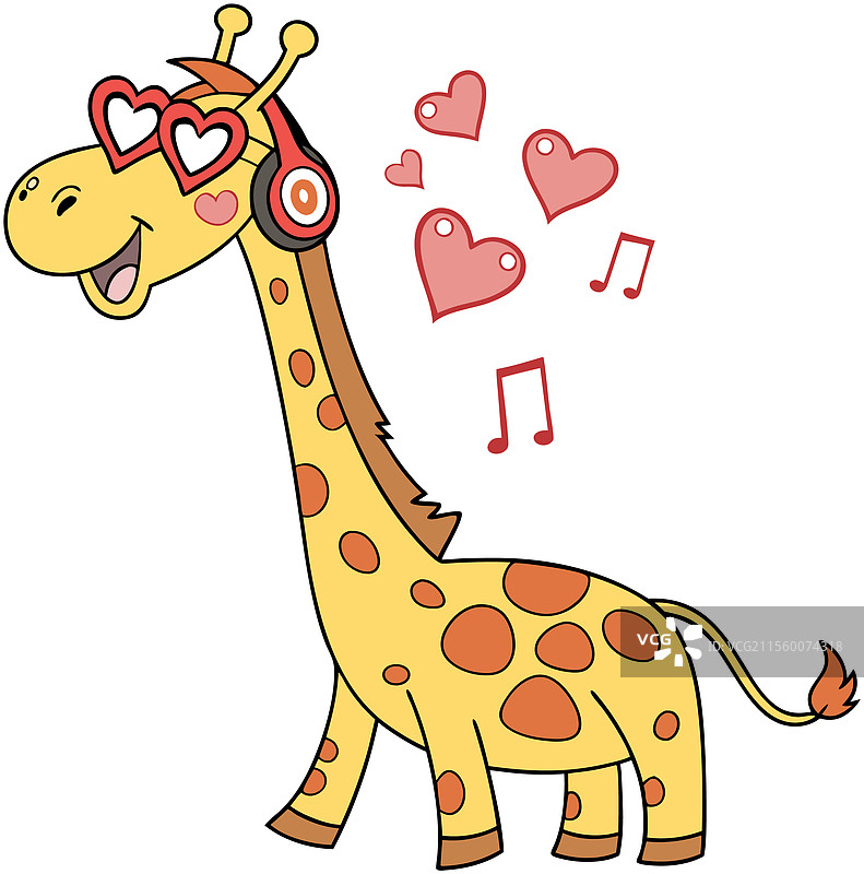 时尚情人节长颈鹿T恤设计图片素材