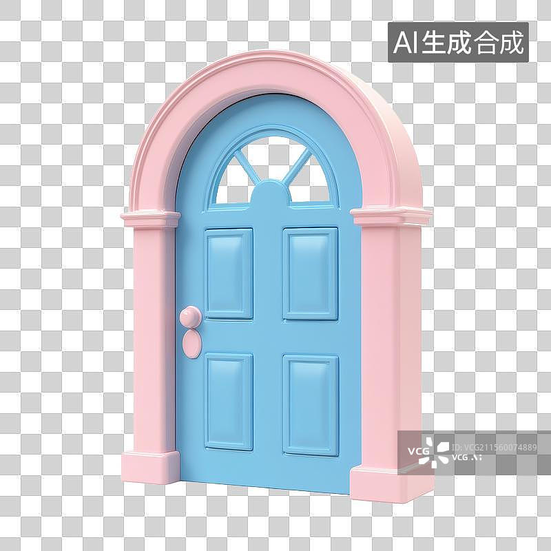 【AI数字艺术】3D卡通立体门通道入口元素图片素材
