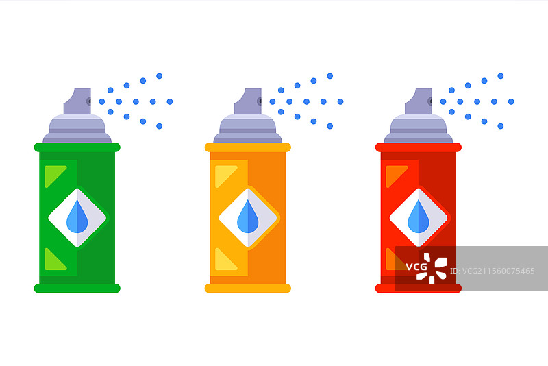 一组彩色喷漆罐图片素材