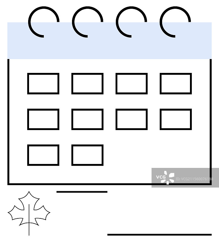 极简风格的日历设计，带螺旋装订和图片素材