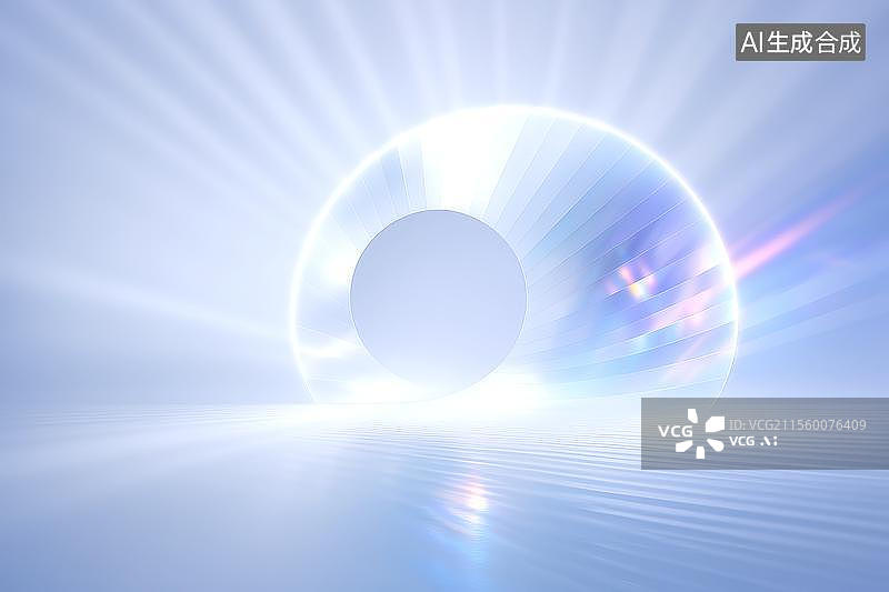 【AI数字艺术】炫彩透明波纹广告产品质感背景图片素材