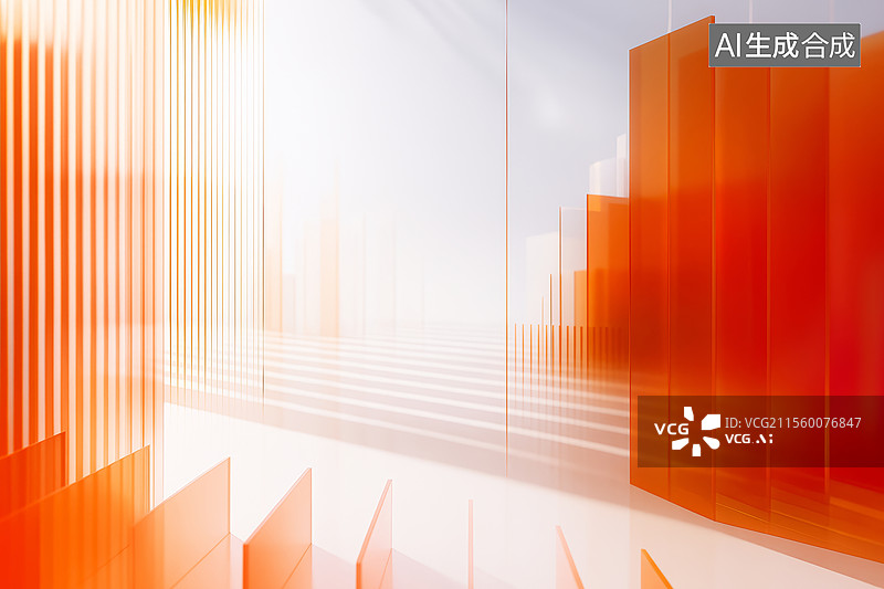 【AI数字艺术】橙色透明排列板背景图片素材