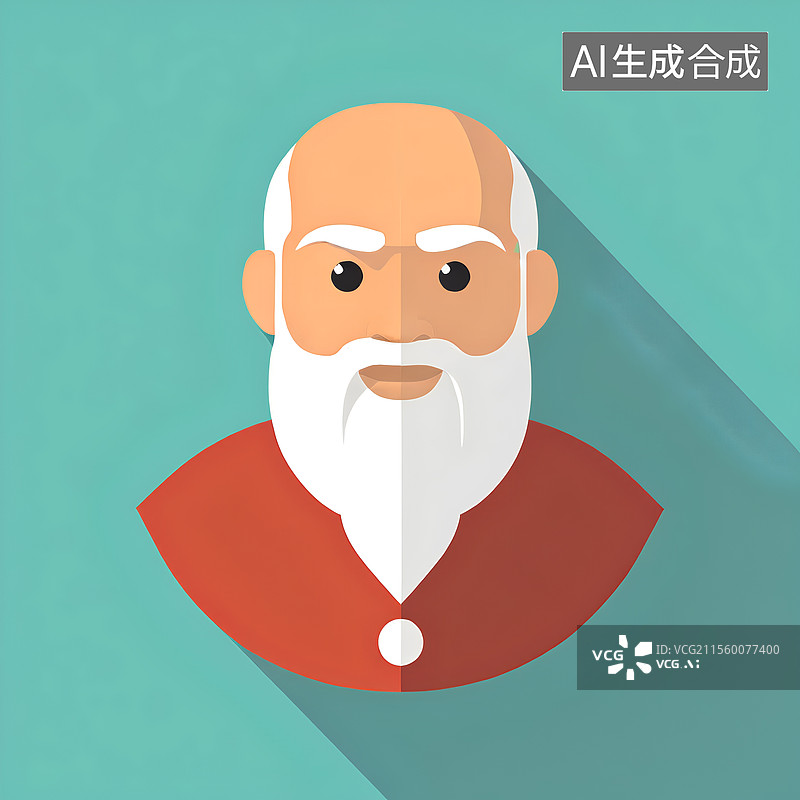 【AI数字艺术】卡通老爷爷头像 可爱的人物头像图片素材